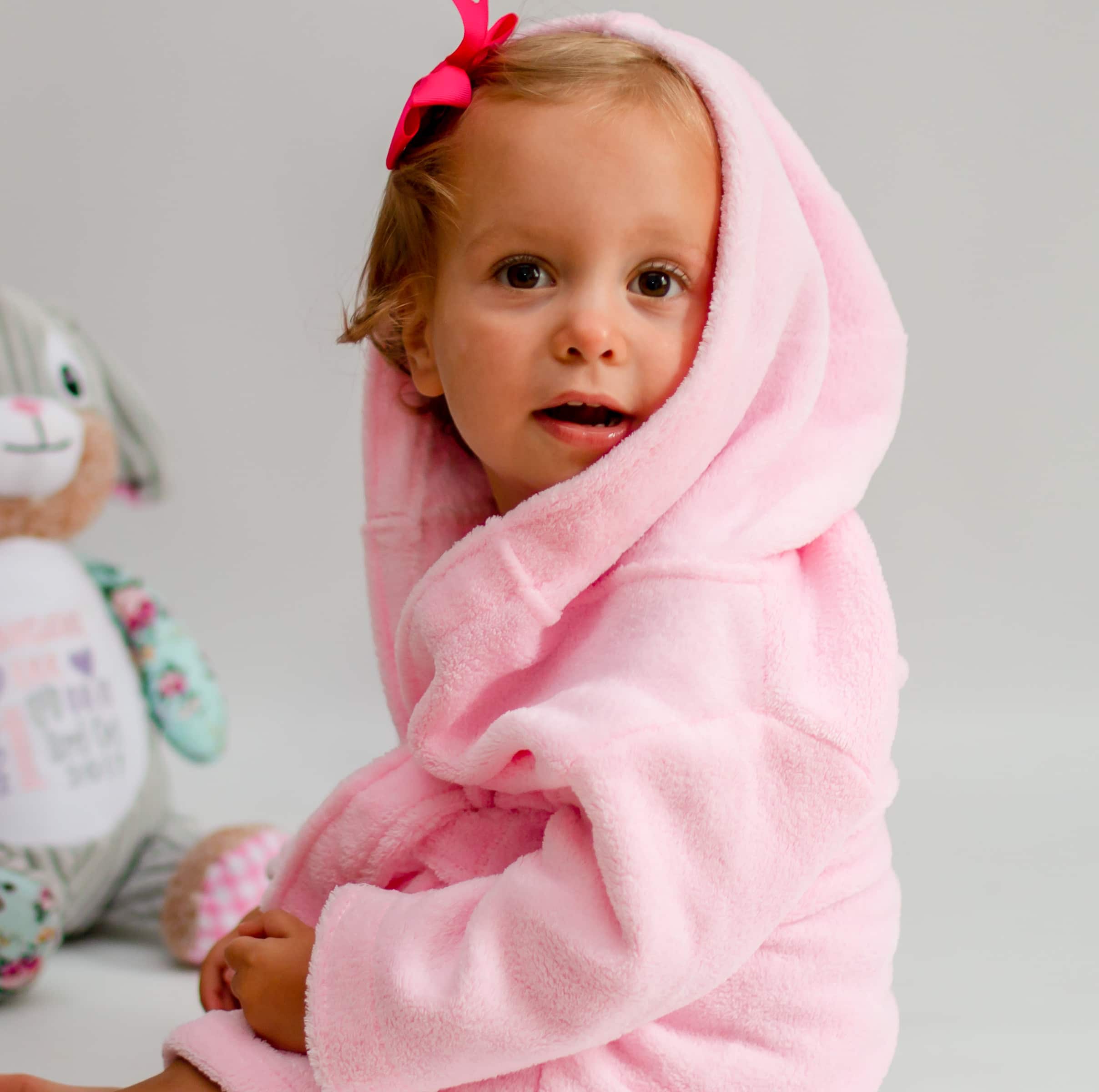 Personalised Pink Baby & Kids Dressing Gown