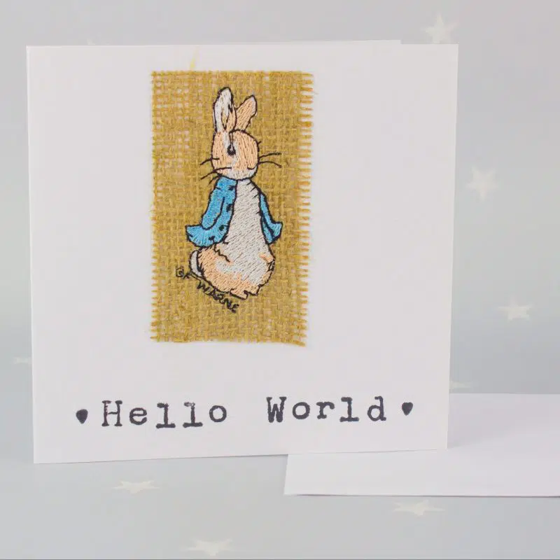 Personalised newborn baby card - Peter Rabbit