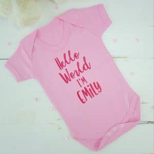 personalised baby girl bodysuit