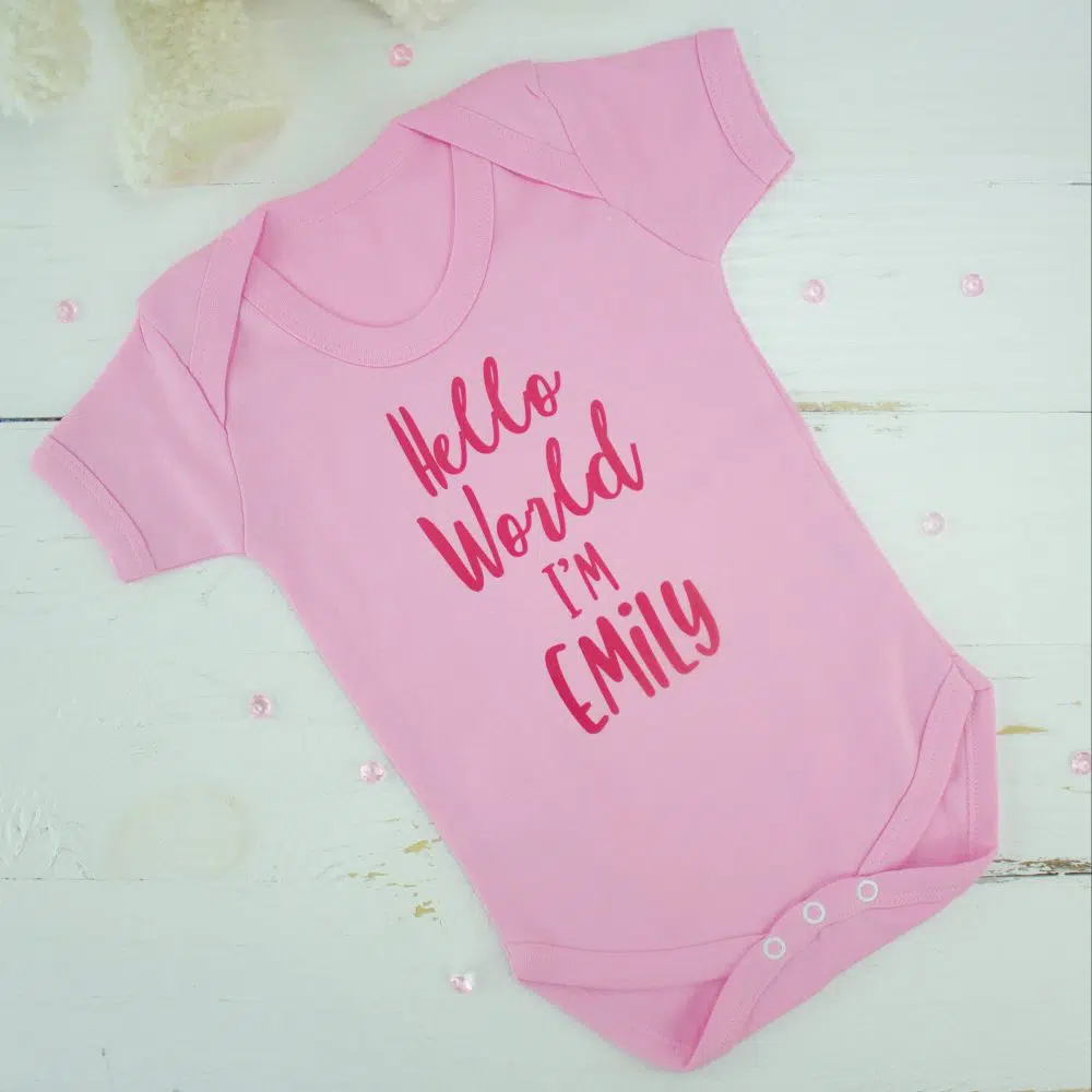 personalised baby girl bodysuit
