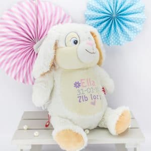 Personalised Bunny Rabbit Soft Toy - White Cubbie