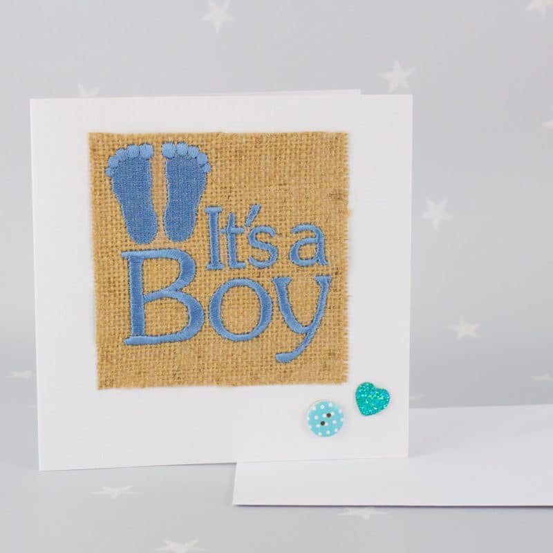 New Baby “It’s a Boy” Hessian Card
