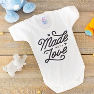 "Made With Love baby bodysuit