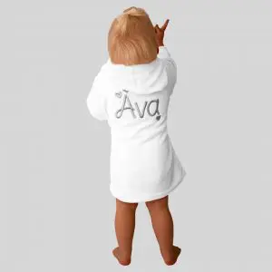 Personalised White Baby Dressing Gown