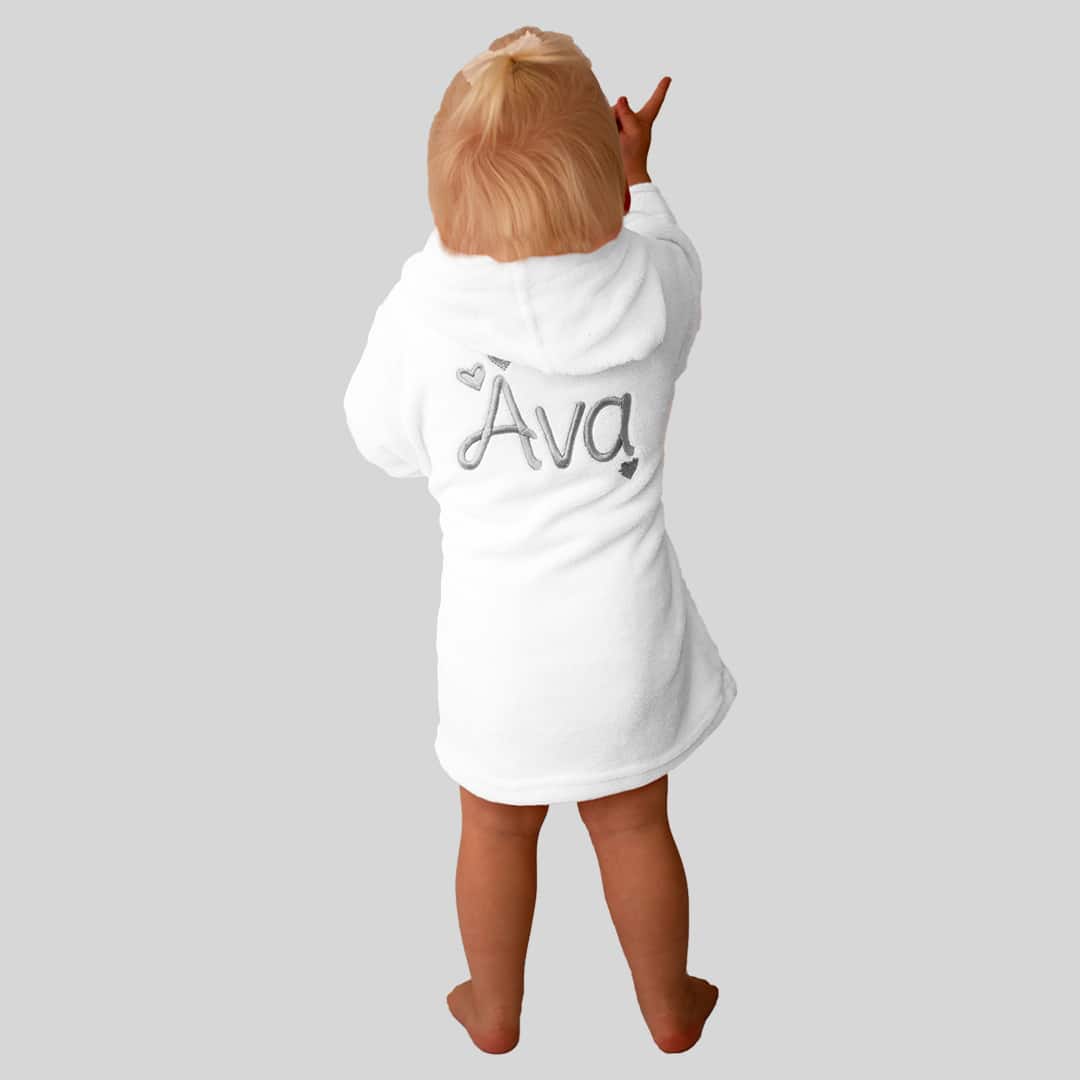 Personalised White Baby & Kids Dressing Gown