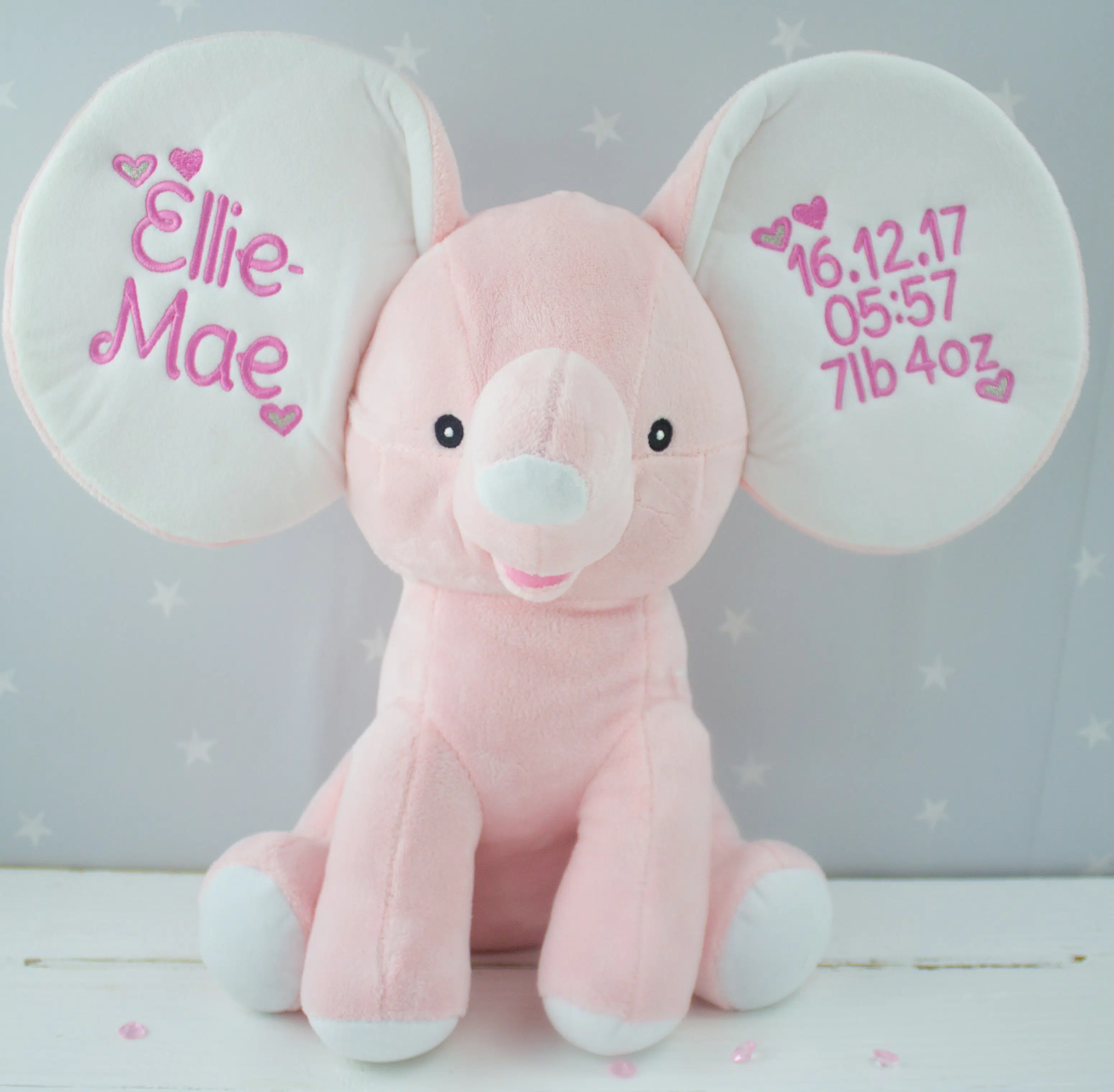 Personalised elephant soft toy
