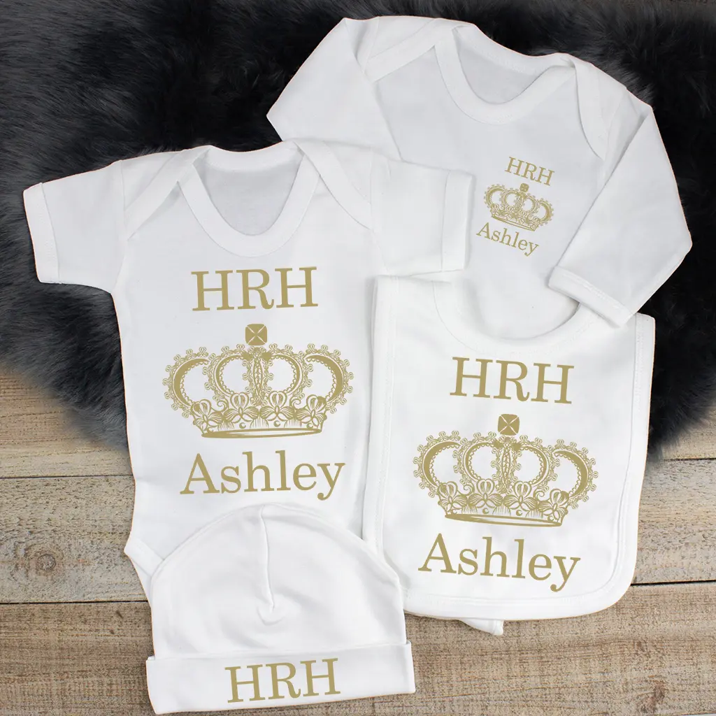 Personalised Royal Baby Clothes Gift Set