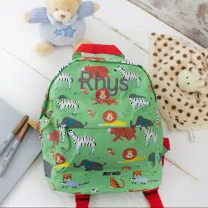 Personalised kids backpack - animal print