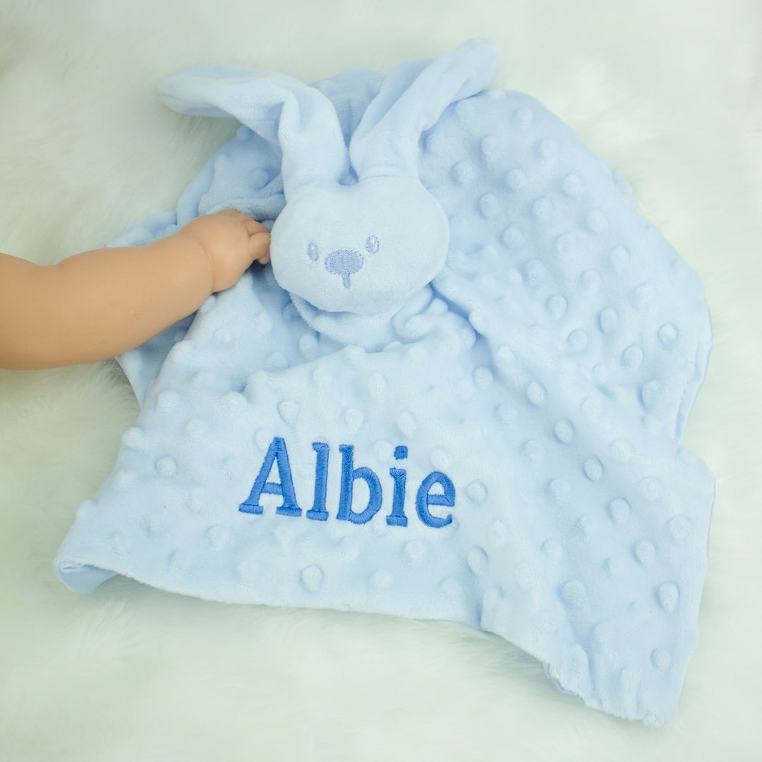 Personalised Blue Bunny Rabbit Comforter