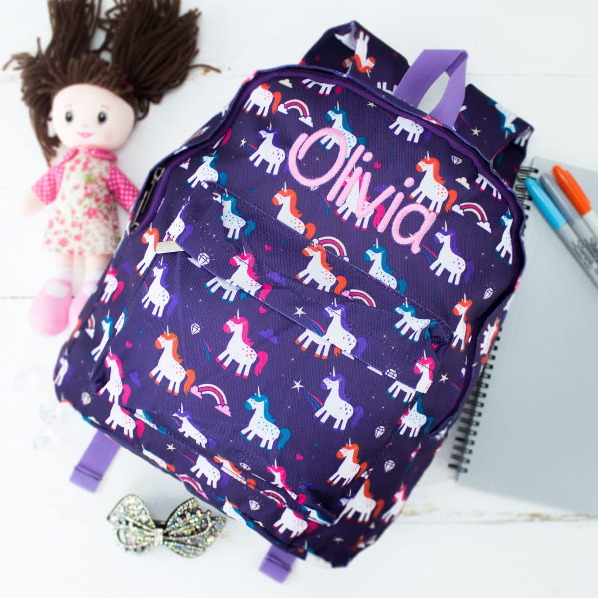 Personalised Large Unicorn Kids Backpack