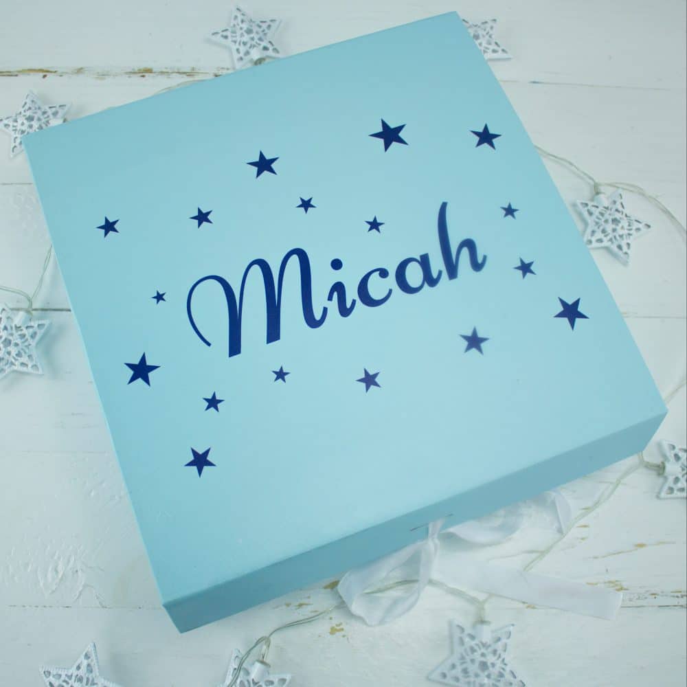 ‘Personalised Blue Baby Keepsake Gift Box’