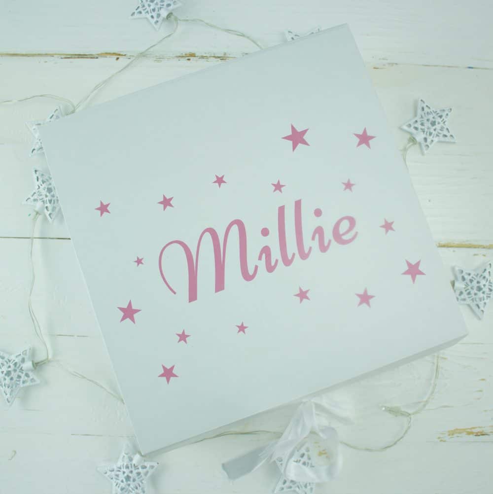 ‘Personalised White Baby Keepsake Gift Box’