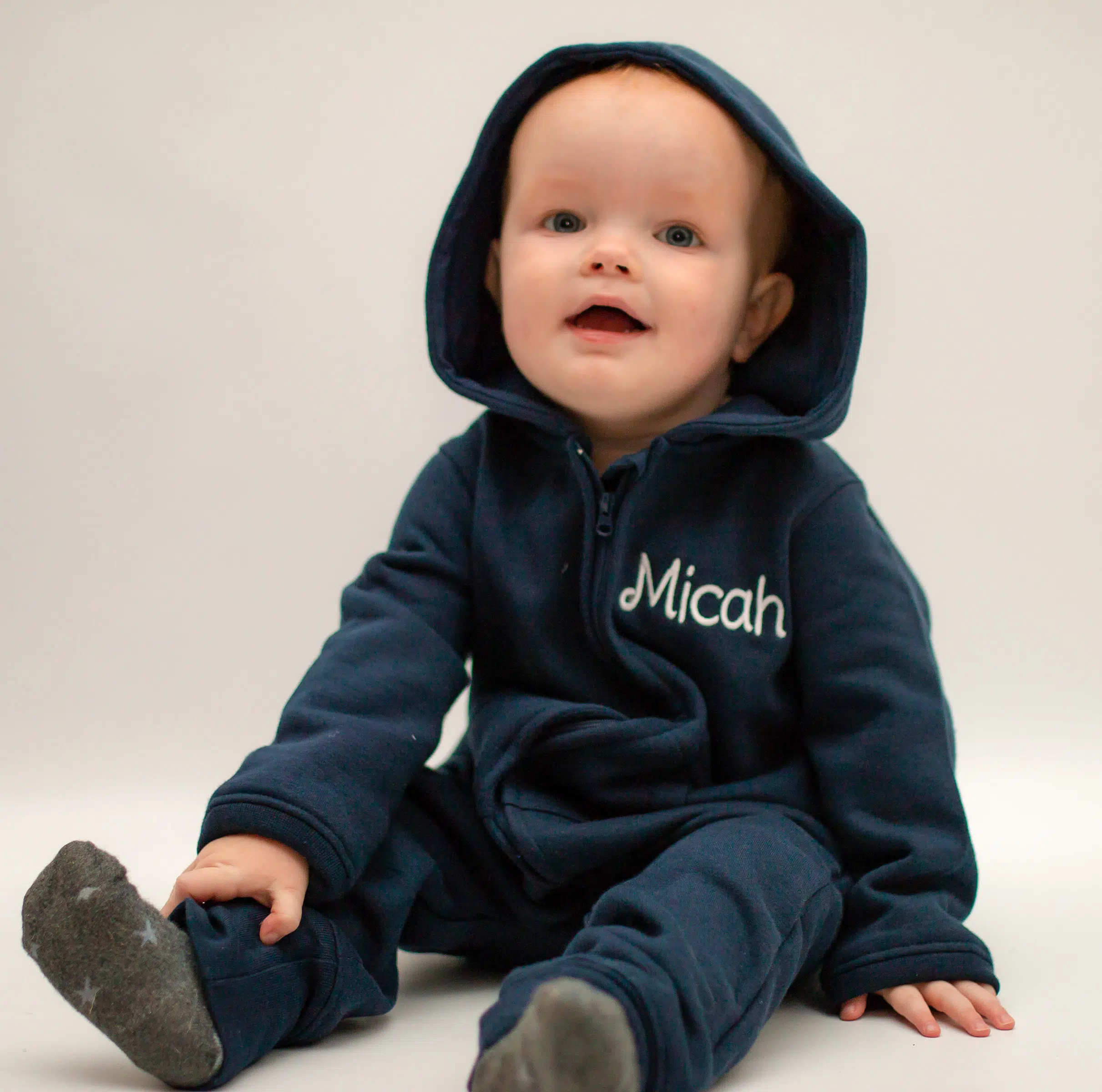 personalised baby & toddler oneise - navy