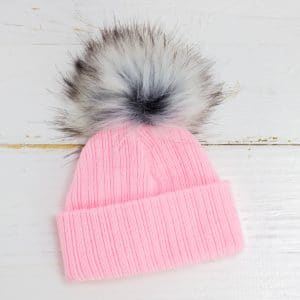 Personalised Baby Girl Pink Pom Hat