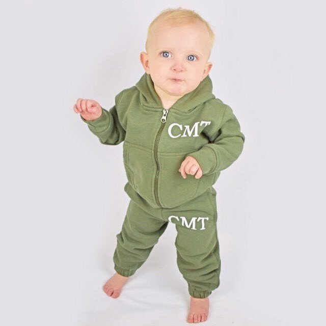 initial baby loungewear - khaki