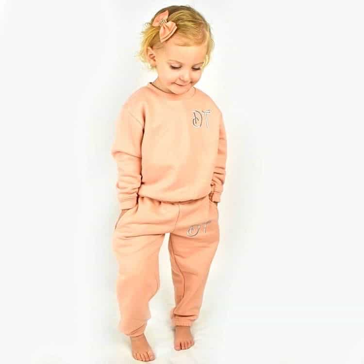 Personalised Baby Girl Tracksuit - Dusky Pink