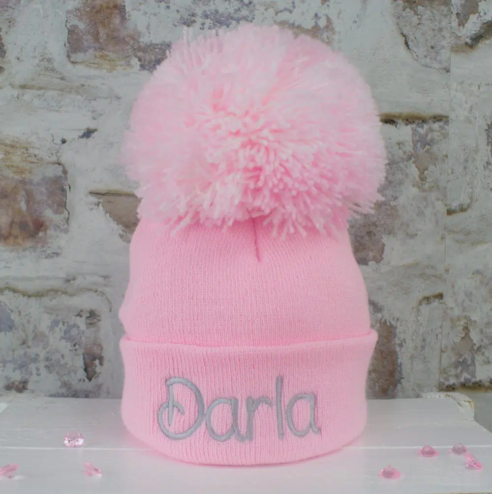 Baby Girl Pink Pom Hat