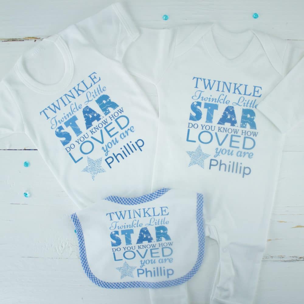 personalised baby boy clothes gift set