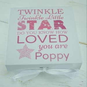 personalised baby girl keepsake box