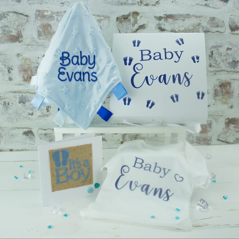 Personalised Boys Baby Shower Gift Set