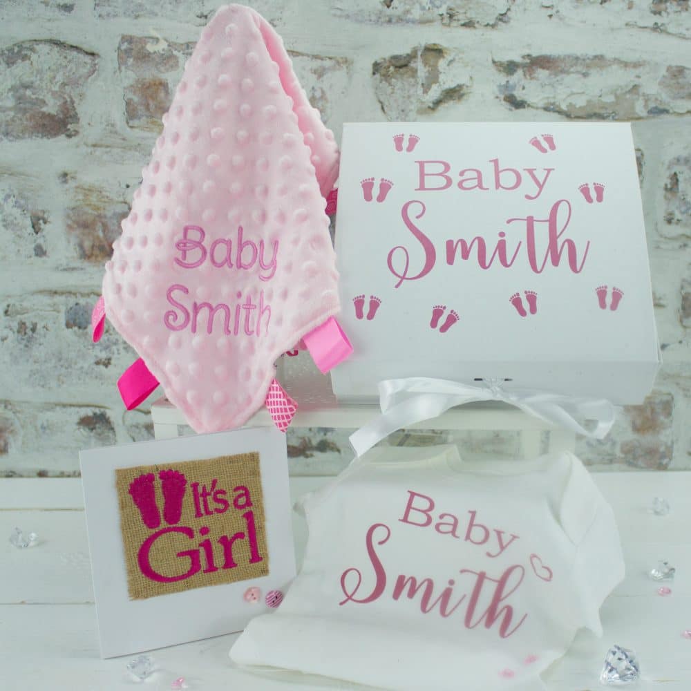 Personalised Girls Baby Shower Gift Set