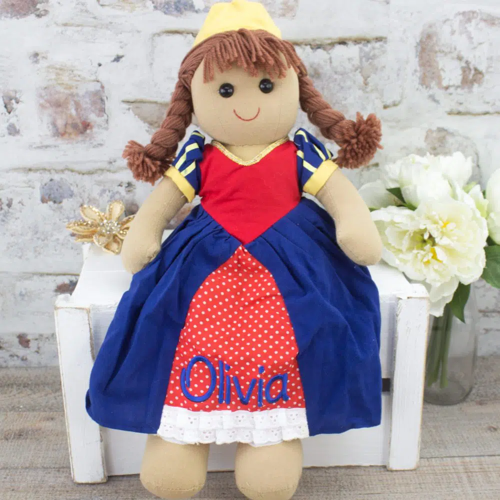 personalised baby girl rag doll - princess