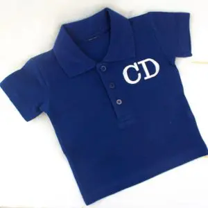 monogrammed navy baby polo shirt