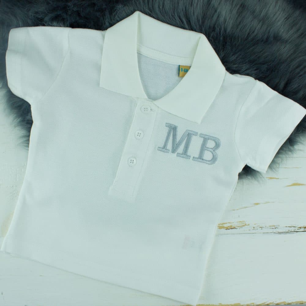 Personalised White Baby & Toddler Polo Shirt