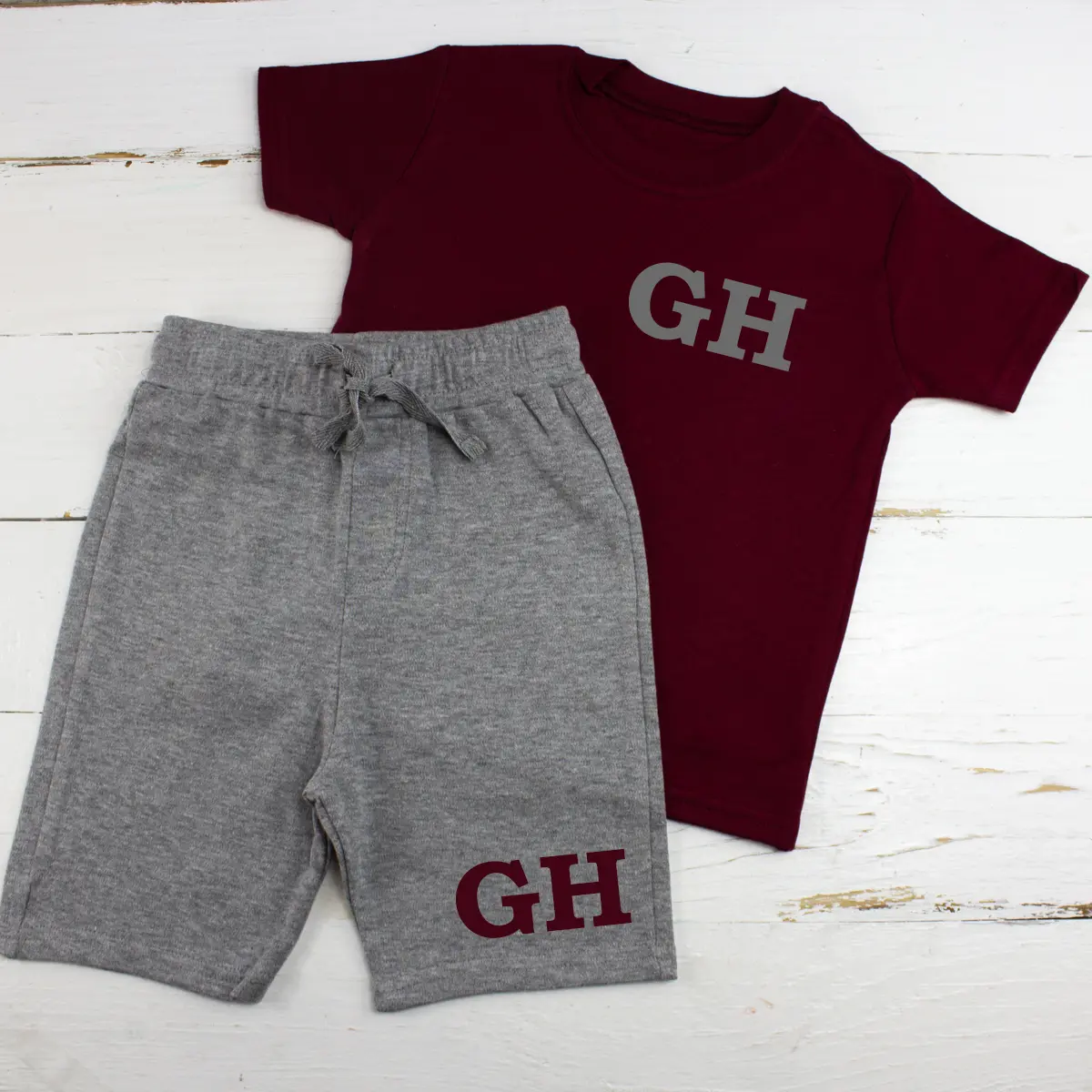 Personalised Maroon Summer Baby Clothes