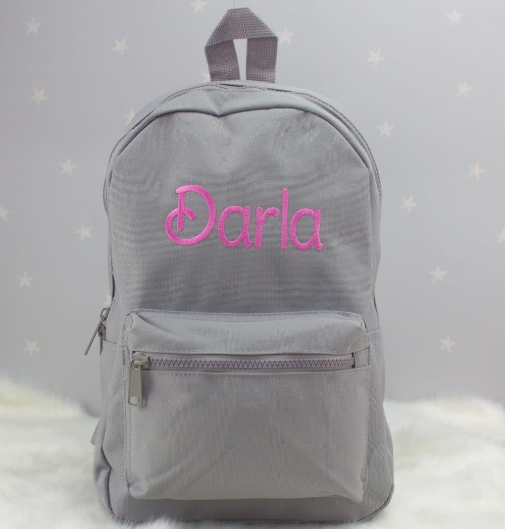 ‘Personalised Grey Toddler & Kids Backpack’