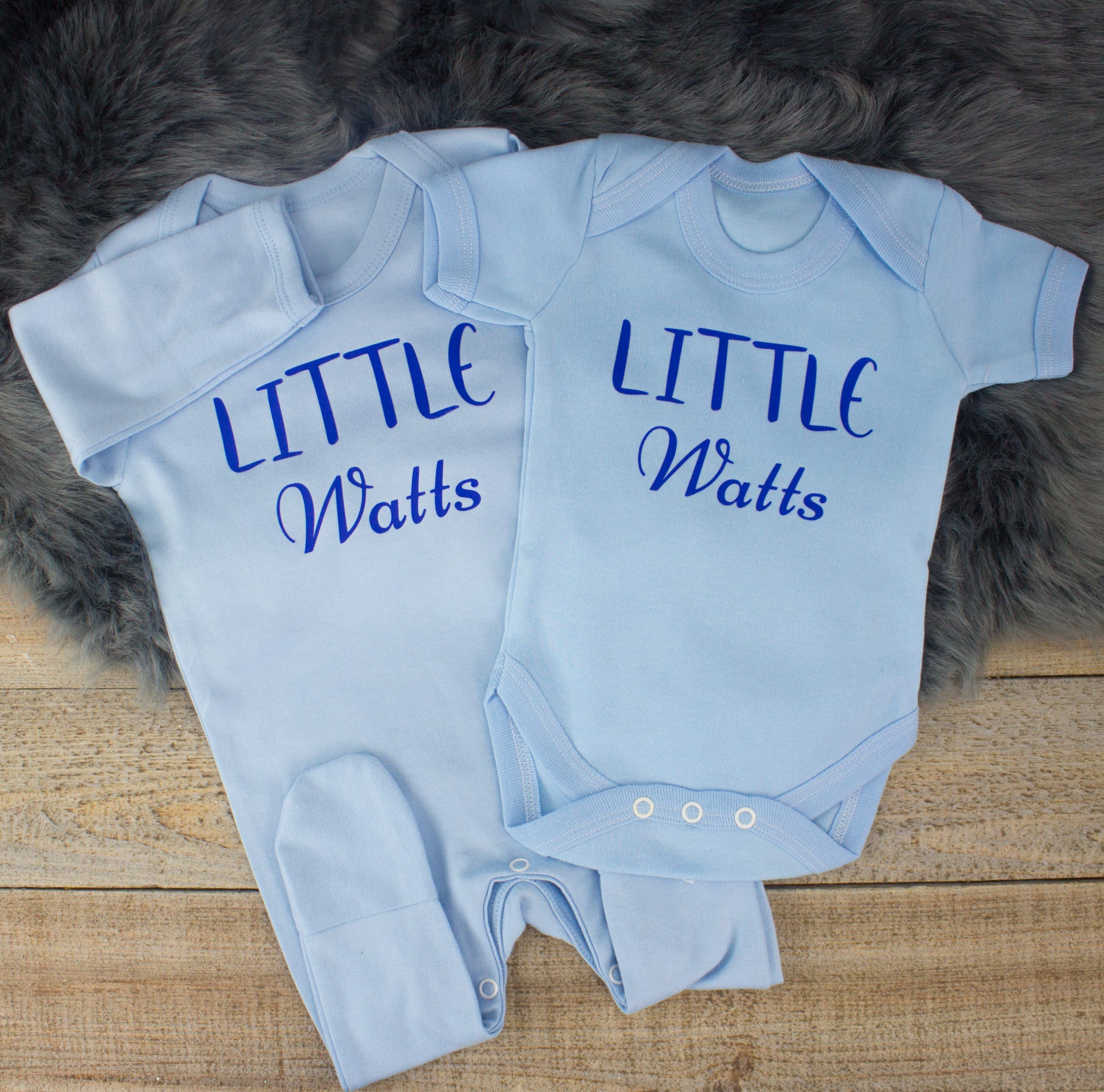 Personalised Blue Baby Shower Clothes Gift Set