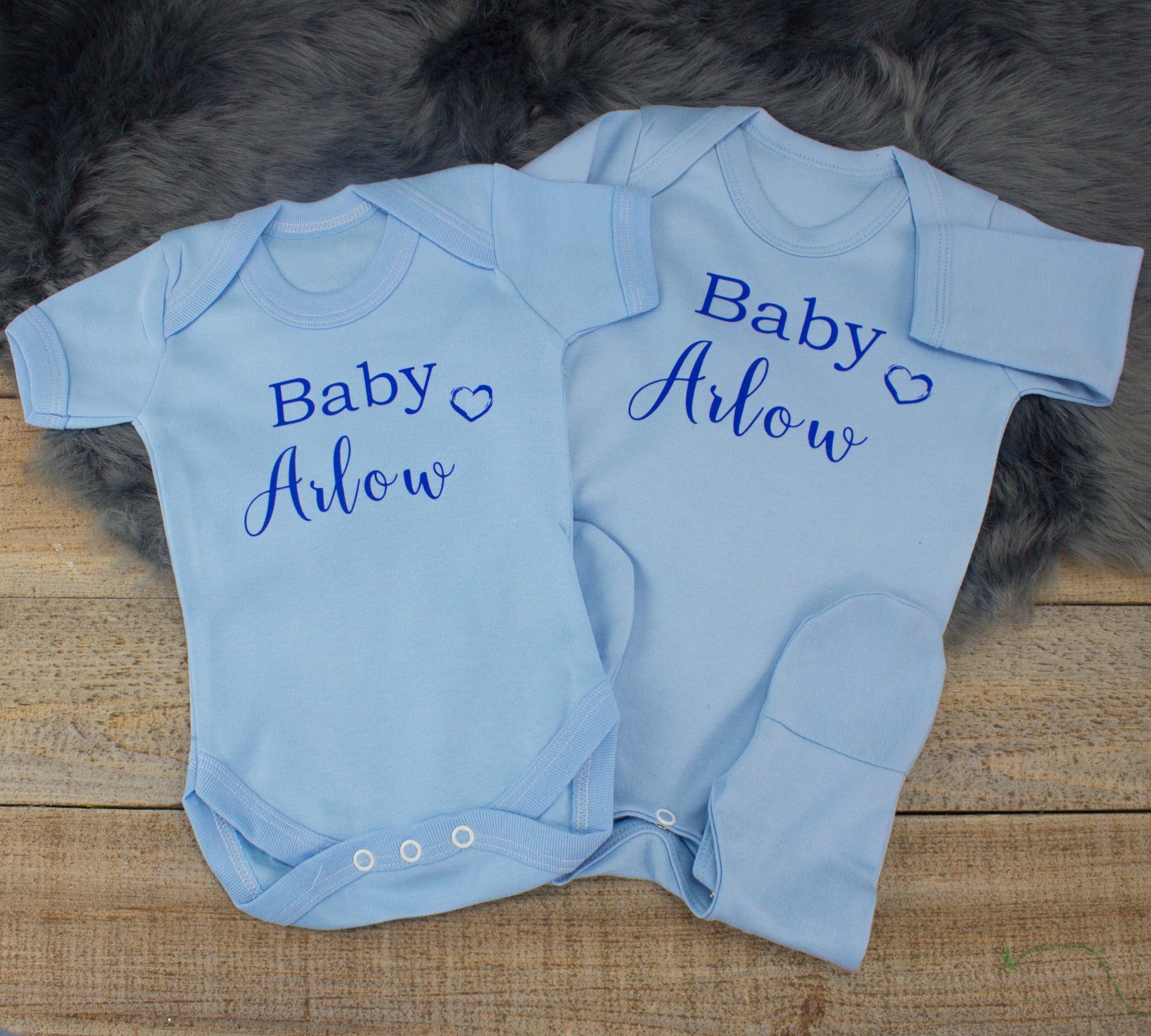Personalised Blue ‘Baby’ Shower Clothes Gift Set