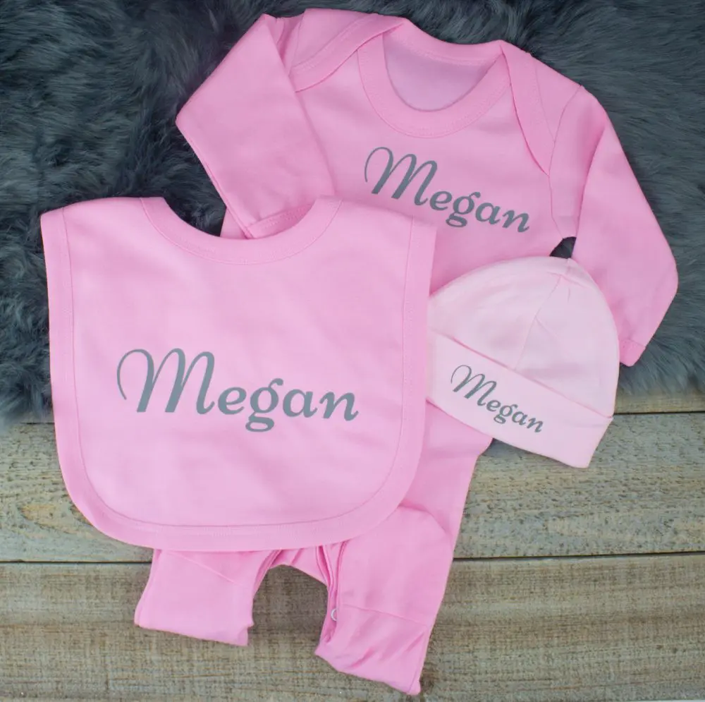Personalised baby girl gift set
