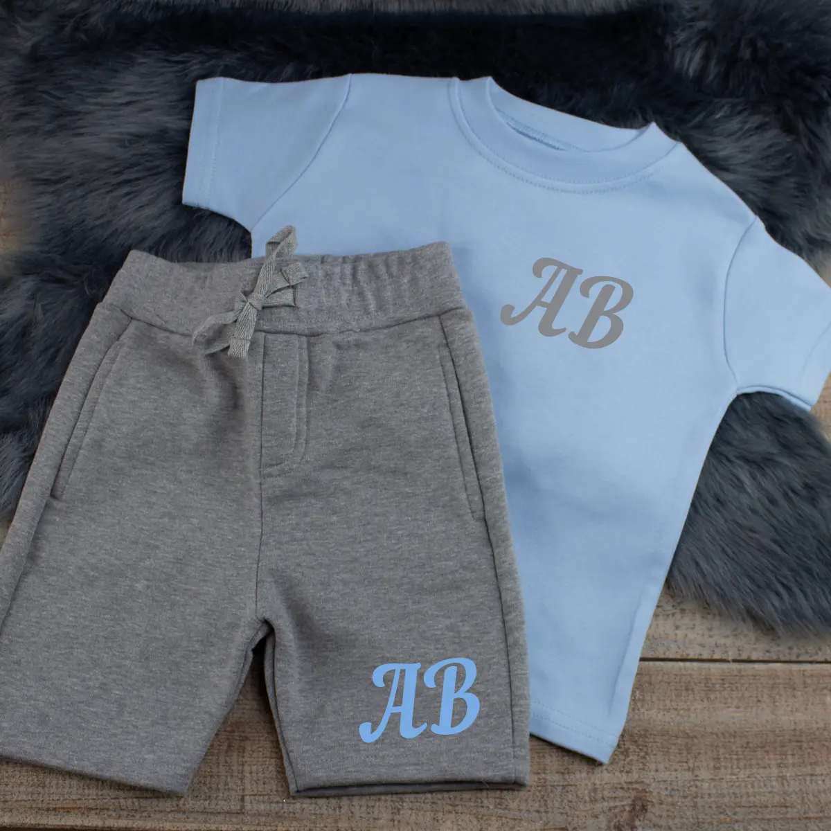 Personalised Blue Baby Boy Summer Clothes