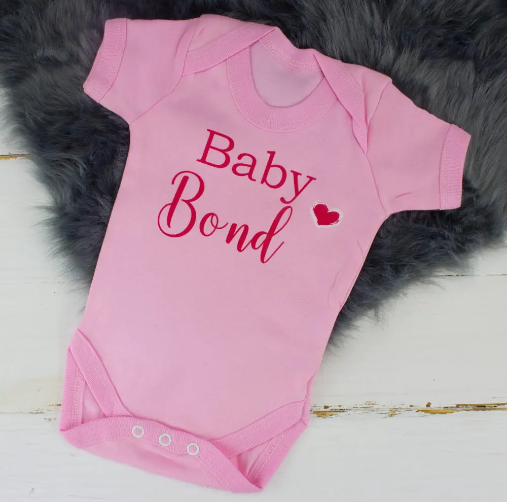 Personalised pink baby shower bodysuit