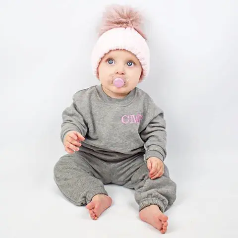 Personalised Grey Baby Tracksuit