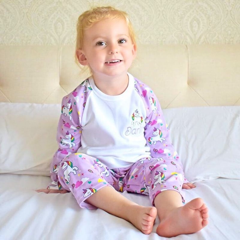 Personalised Baby Girl Unicorn Pyjamas