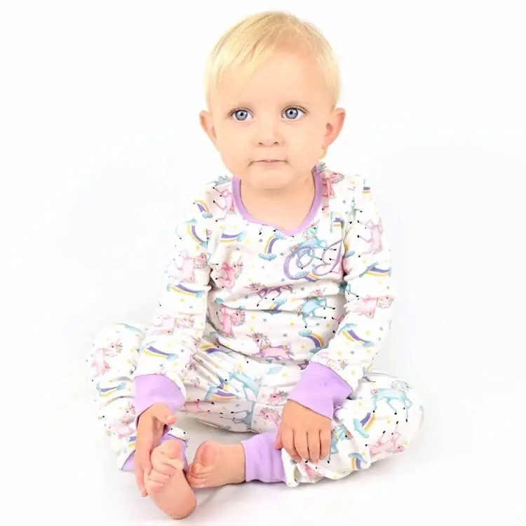 personalised baby unicorn pyjamas