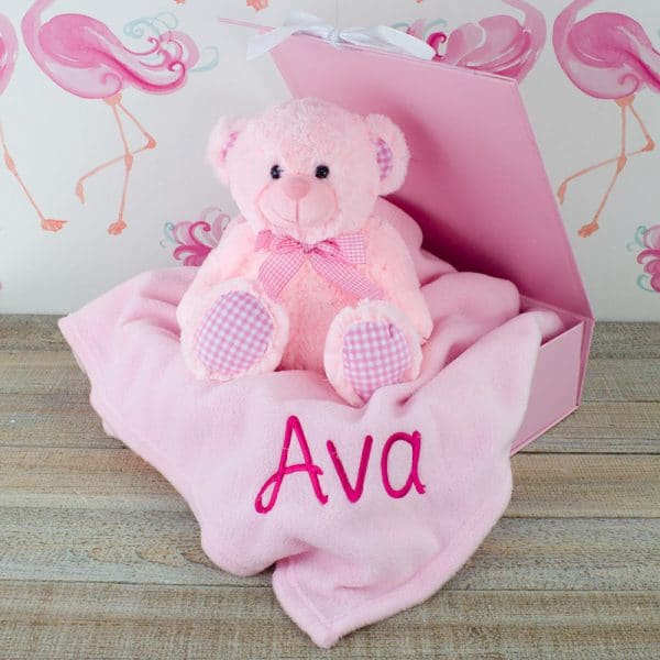 Personalised Baby Girl Teddy Bear Gift Set | Heavensent Baby Gifts