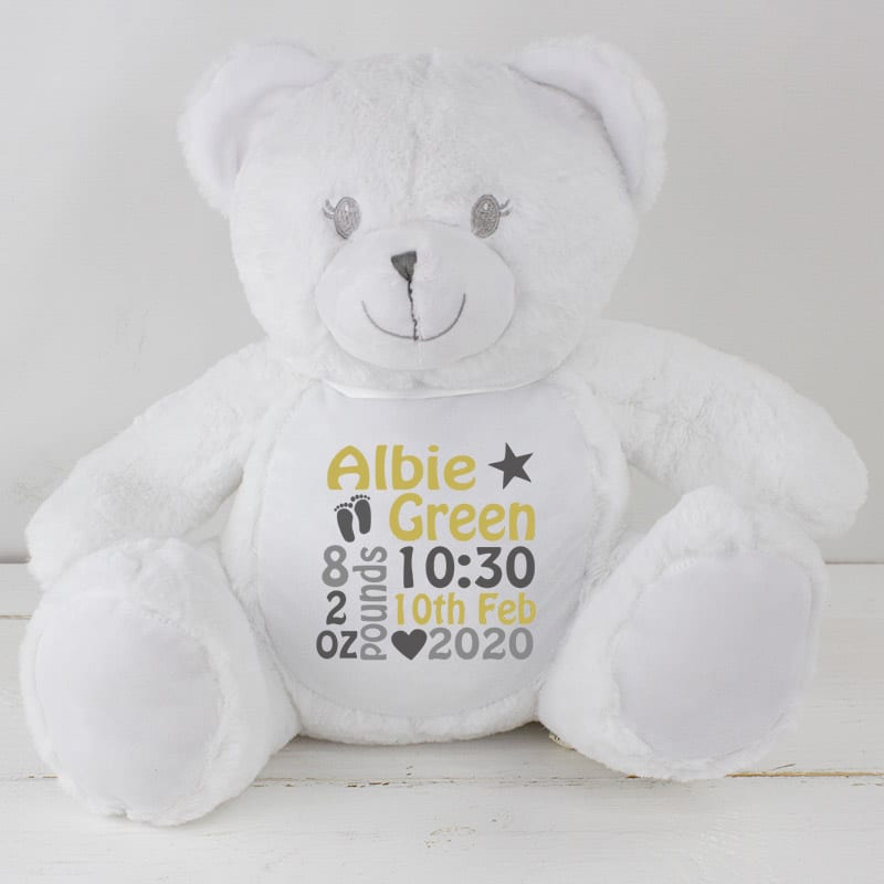 Personalised White Teddy Bear