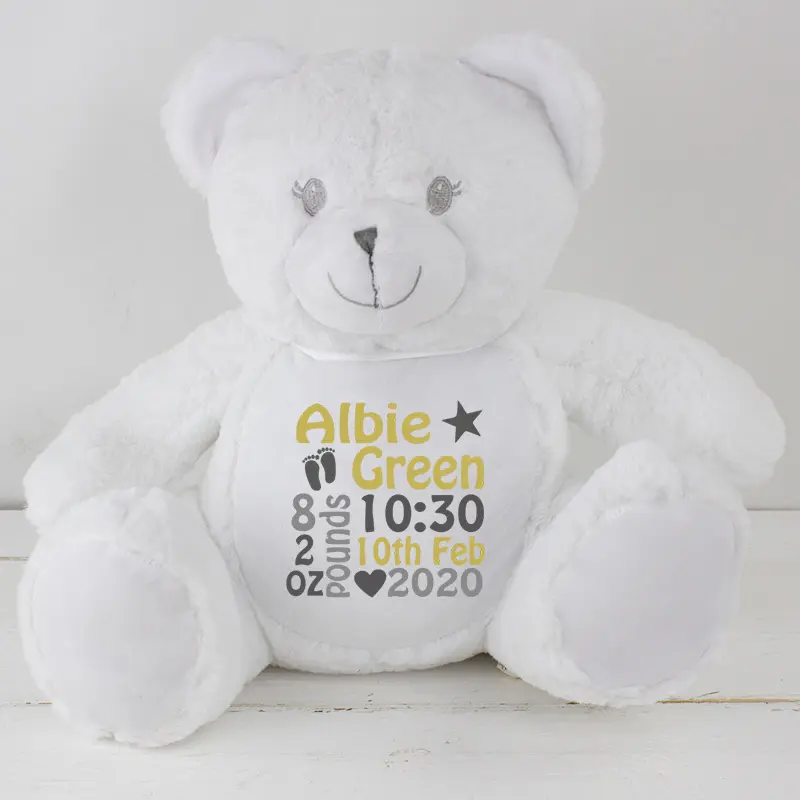 Personalised White Baby Teddy Bear