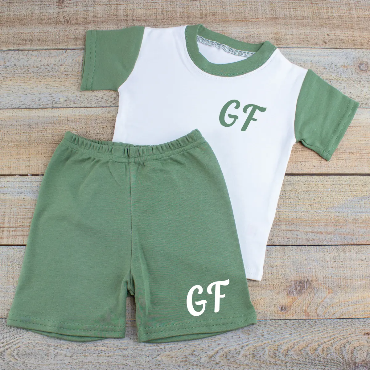 Personalised Khaki Baby Summer Clothes