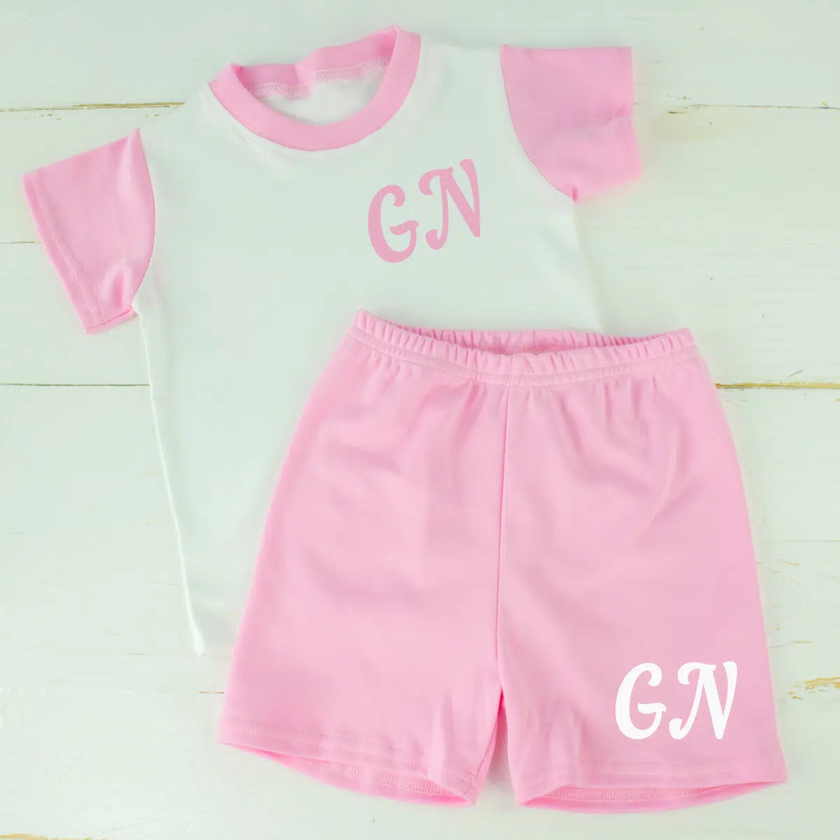 Personalised Pink Baby Girl Summer Clothes Set