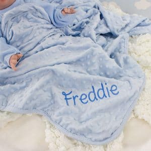 Personalised Blue Baby Boy Blanket