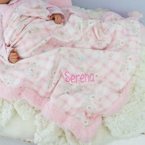 personalised pink teddy bear blanket