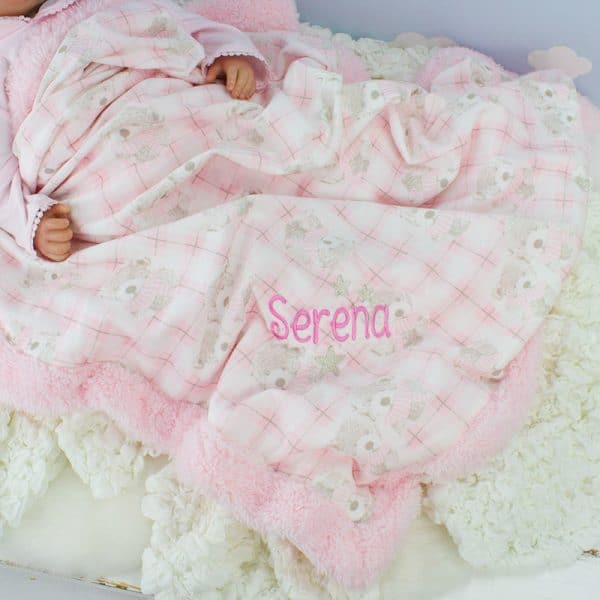 personalised pink teddy bear blanket