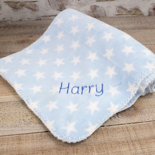 Personalised Baby Boy Star Blanket