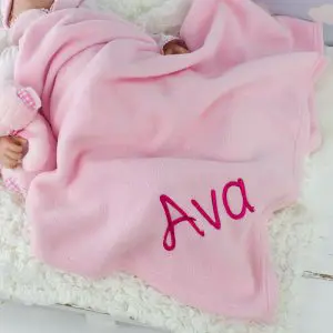 Personalised Pink Baby Fleece blanket