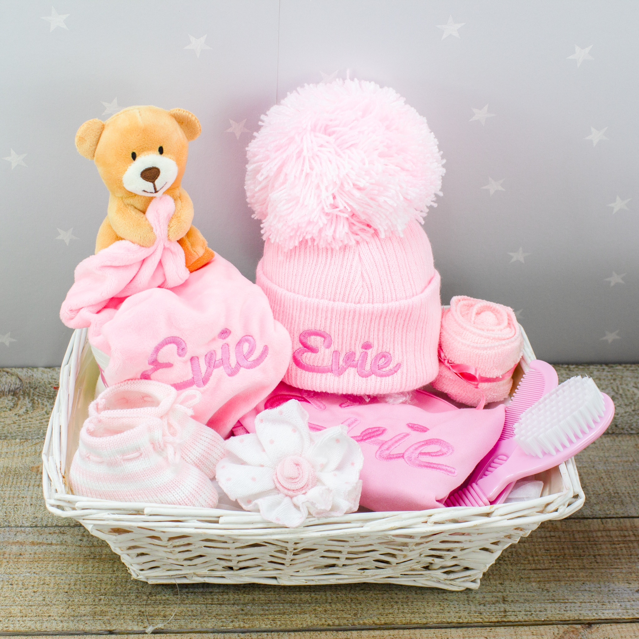 Personalised Baby Girl ‘Essentials’ Gift Basket