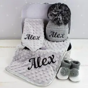 personalised unisex winter baby gift box